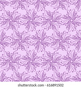 Seamless creative hand-drawn pattern of stylized flowers. Vector illustration.