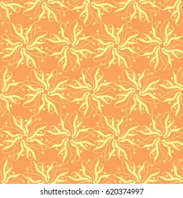 Seamless creative hand-drawn pattern of stylized flowers. Vector illustration.