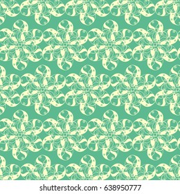 Seamless creative hand-drawn pattern of stylized flowers. Vector illustration.