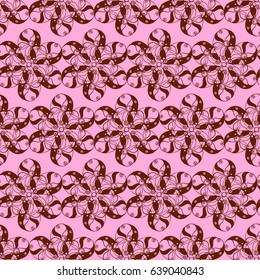 Seamless creative hand-drawn pattern of stylized flowers. Vector illustration.