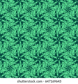 Seamless creative hand-drawn pattern of stylized flowers. Vector illustration.
