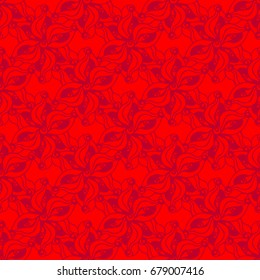 Seamless creative hand-drawn pattern of stylized flowers. Vector illustration.