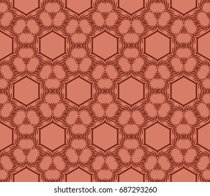 Seamless creative pattern composed of geometric shape in brown colors. Vector illustration.