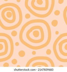 Seamless creative pattern with hand-drawn abstract circles and dots