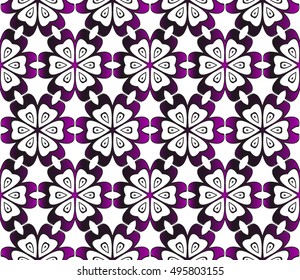 Seamless creative pattern of stylized flowers. vector illustration. purple gradient. for design