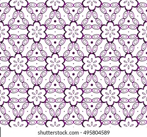 Seamless creative pattern of stylized flowers. vector illustration. purple gradient. for design