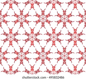 Seamless creative pattern of stylized flowers. vector illustration. red gradient. for design