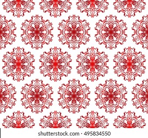 Seamless creative pattern of stylized flowers. vector illustration. red gradient. for design