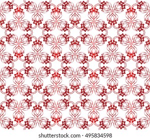 Seamless creative pattern of stylized flowers. vector illustration. red gradient. for design