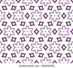 Seamless creative pattern of stylized flowers. vector illustration. purple gradient. for design