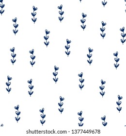 Seamless creative pattern. Vector background with different floral elements. Design for prints, shirts and posters.