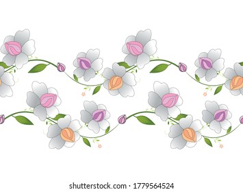 Seamless creative vector floral border design