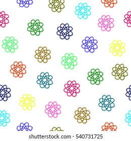 Seamless crochet flowers pattern. Blanket of floral elements, handmade, knitted snowflakes, lovely braided lace spring flowers