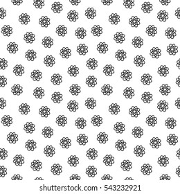 Seamless crochet flowers pattern. Blanket of floral elements, handmade, knitted snowflakes, lovely braided lace spring flowers