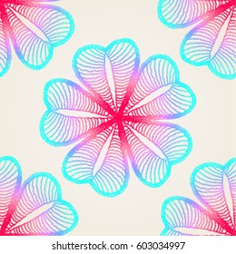 Seamless crochet flowers pattern. Crochet blanket of floral elements, handmade, multicolored knitted cloth, cozy blanket.