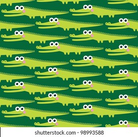 seamless crocodile kids pattern. vector illustration