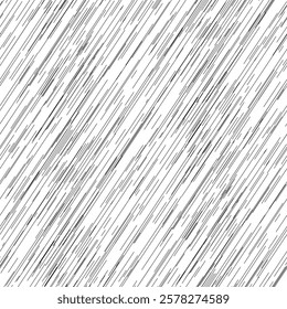 Seamless Cross Hatching Textured Striped Background. Grunge Geometric Pattern, Thin Brushstrokes and Thin Stripes on White Background. Striped Print Texture. EPS vector illustration