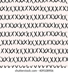 Seamless cross lines pattern. Hand drawn  background. Abstract vector illustration