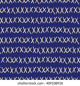 Seamless cross lines pattern. Hand drawn  background. Abstract vector illustration