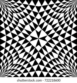 Seamless Cross Pattern. Abstract Black and White Triangle Background. Vector Geometric Regular Texture. Abstract Ancient Crusader Ornament