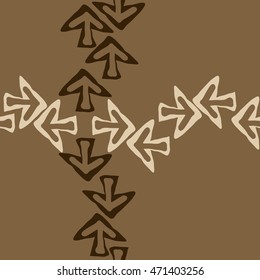 Seamless cross pattern with arrows , doodles,  object, sign,  , symbol, hole, spots, copy space. Hand drawn.