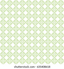 Seamless cross pattern in green color made of thin flat trendy linear style lines. For banknote, money design, currency, note, check or cheque, ticket, reward. Watermark security. Vector.