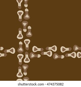 Seamless  cross pattern with  incandescent lamps , doodles. Hand drawn.