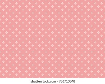 Seamless cross pattern vector. Plus icon light pink on pink background. Design print for textile, fashion, wallpaper, background.