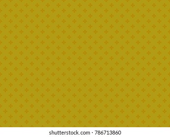 Seamless cross pattern vector. Plus icon gold on gold background. Design print for textile, fashion, wallpaper, background.
