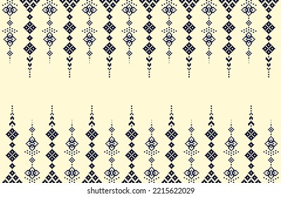 Seamless cross stitch vector illustration. Geometric ethnic pattern. Design for Saree, Patola, Sari, Dupatta, Vyshyvanka, rushnyk. Embroidery. Pixel pattern