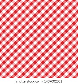 Seamless cross weave gingham check pattern, red and white, EPS includes pattern swatch that seamlessly fills any shape, for arts, crafts, fabrics, picnics, home decor, scrapbooks.