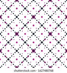 Seamless crossed dots lines geometric pattern, abstract minimal vector background with cross stripes, lined design for wallpaper or textile.