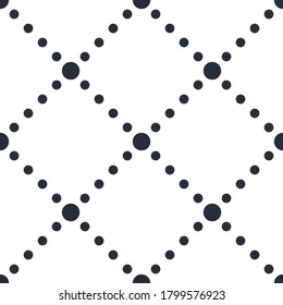 Líneas de puntos cruzados sin soldadura de patrón geométrico, fondo vectorial mínimo abstracto con franjas cruzadas, diseño de revestimiento para papel pintado o textil.