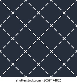 Nahtlose gekreuzte Linien geometrisches Muster, abstrakter minimaler Vektorhintergrund mit Kreuzstreifen, ausgekleidetes Design für Tapeten oder Textilien.