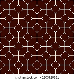 Seamless crosses vector. Tribal wallpaper. Ethnic ornament. Folk pattern. Geeometric backdrop. Mosaics motif. Grid background. Digital paper. Textile print. Ethnical web design. Abstract image