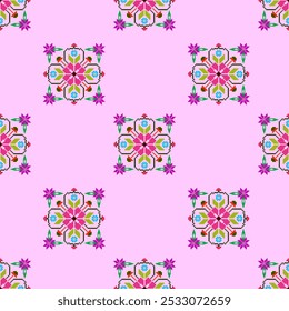 Seamless cross-stitch design for fabric, wallpaper, and decoration.