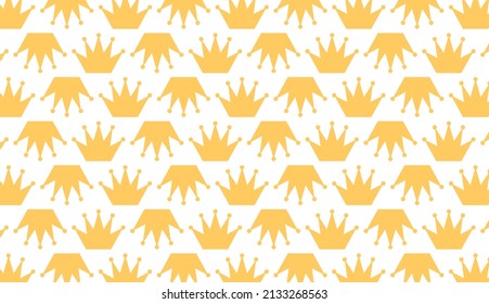 Seamless crown pattern. Yellow crown motif. Minimalist pattern design. Can be used for posters, brochures, postcards, and other printing needs. Vector illustration