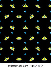 Seamless crown. Vector illustration
