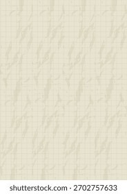 Seamless Crumpled Graph Paper Texture Background Vintage Style.