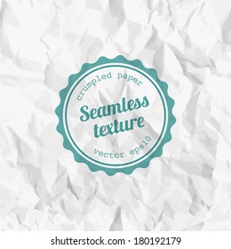 Seamless crumpled paper texture. Vector illustration 