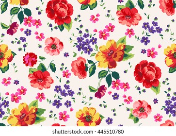 Seamless Cuban Floral Pattern In Vector