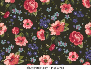 Seamless Cuban Floral Pattern In Vector