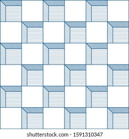 Seamless Cube Pattern. Abstract Futuristic Wrapping Paper Background. Vector Regular 3d Texture. Modern Volume Geometric Design
