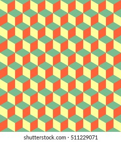Seamless Cube Pattern. Abstract Minimalistic Wrapping Background. Vector Regular Geometric Texture