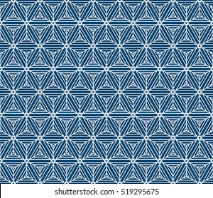 Seamless cube pattern. Geometric fashion design. Vector illustration. For wallpaper, invitation. Blue color