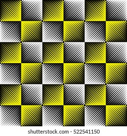 Patrón de cubos y bandas sin inconvenientes. Fondo de degradado abstracto. Textura Simétrica Regular Vector. Diseño de papel de ajuste