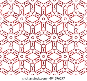 Seamless cubes with ornament. Abstract vector illustration. red gradient color.