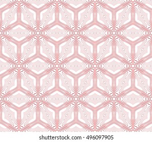 Seamless cubes with ornament. Abstract vector illustration. red gradient color.