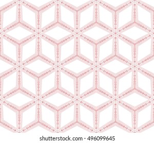 Seamless cubes with ornament. Abstract vector illustration. red gradient color.