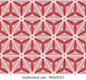 Seamless cubes with ornament. Abstract vector illustration. red gradient color.